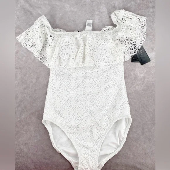 LAUREN Ralph Lauren Crochet One-Piece Swimsuit - Picture 4 of 8